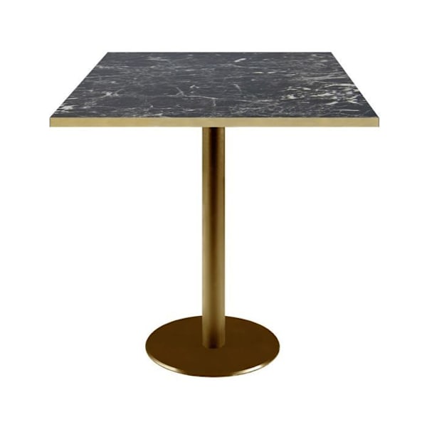 Bord 70 x 70 cm Rom bistro blank sort marmor Svart