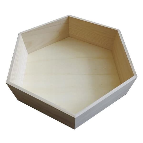 Hexagonal hylla i trä 36 x 31 x 10 cm beige