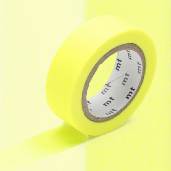 Ensfarvet malertape - Lysegul - 1,5 cm x 7 m Gul