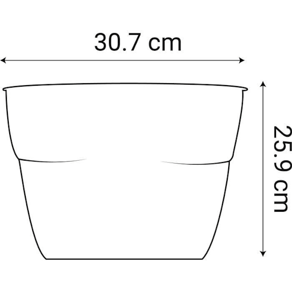 EDA Osaka Low Planter 38 L - med metallförstärkningsstång - 77,3 x 30,7 x H.25,9 cm - Lagergrön Grön