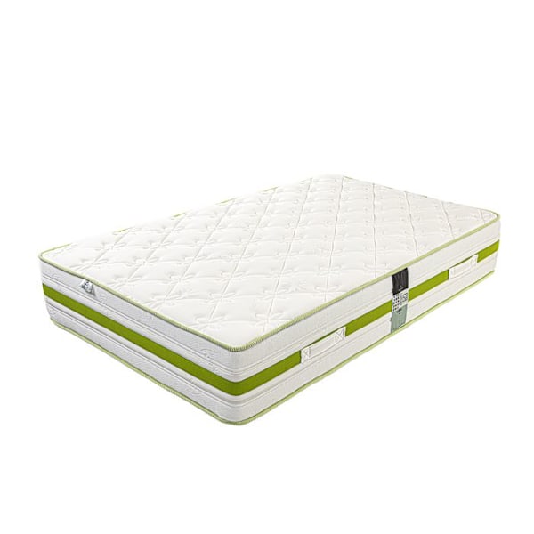 Madrass 90x190 cm, Rêverie, 30 cm, memory foam, fast, sommar/vintersida + 1 kudde + täcke Vit