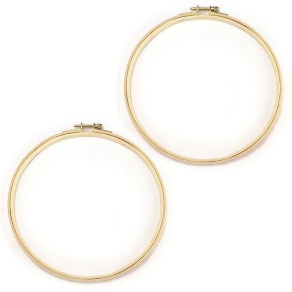 2 puista kirjontarumpua Ø 15 cm Beige