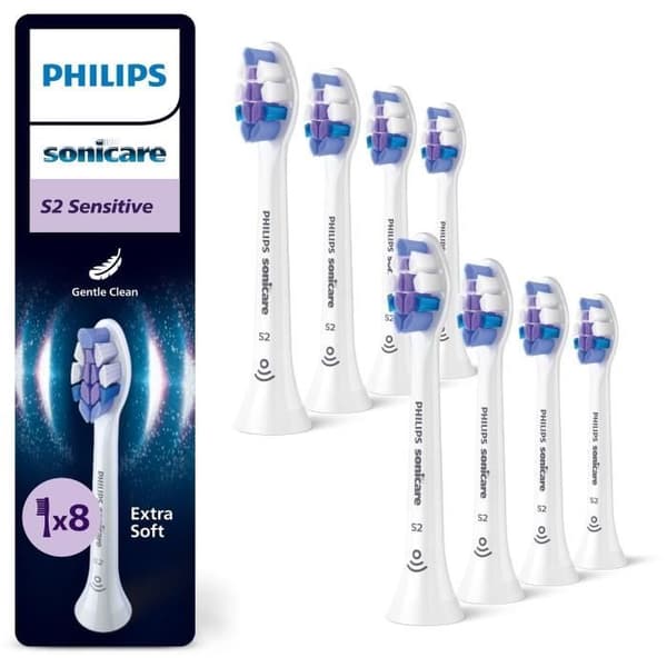 Sæt af 8 børstehoveder - PHILIPS - HX6058/87 - S2 hvid Vit