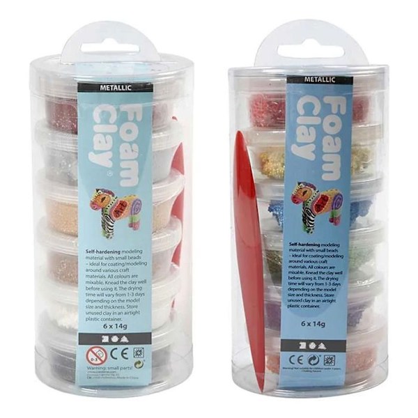 12 Foam Clay modelleringsleror 14 g Flerfärgad