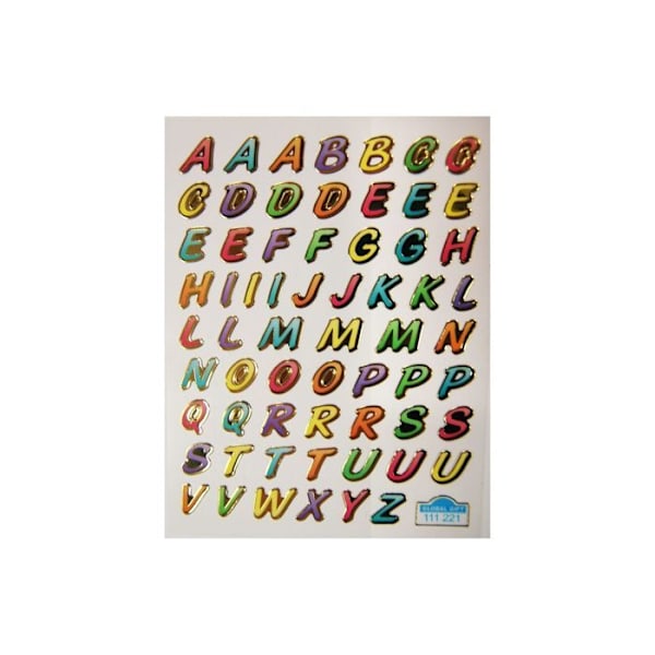 63 Stickers - Flerfärgat alfabet - Blank - 1,8 cm Flerfärgad