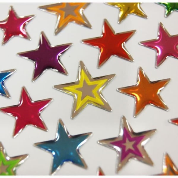 Klistermärken - Flerfärgade stjärnor - Holografiska - Epoxi - Minisweet