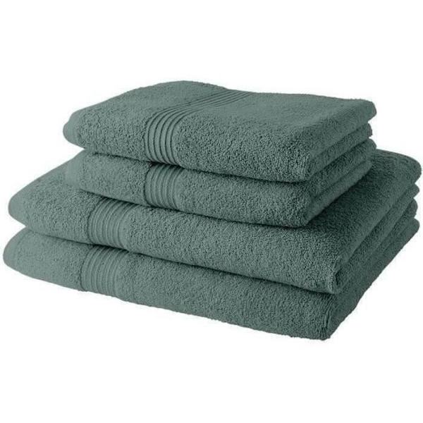 2 I DAG badehåndklæder 50x90 + 2 badelagner 70x130 cm 100% bomuld - Celadon Grön