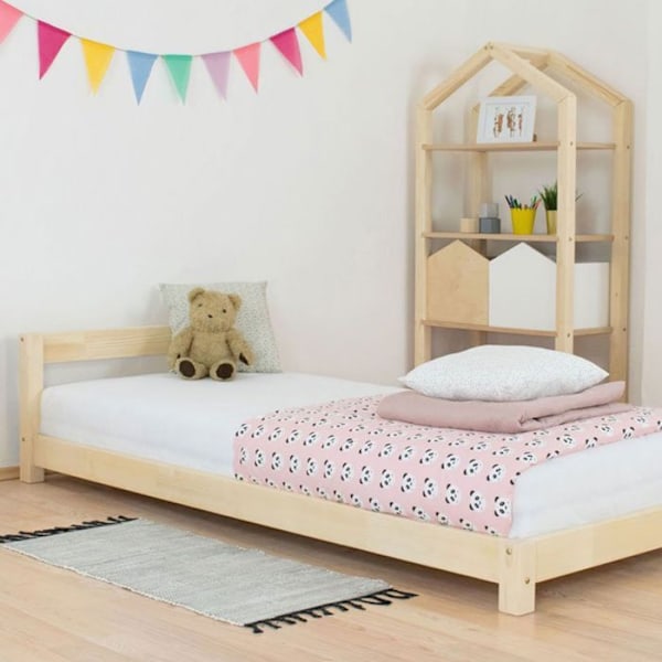 Unelmallinen lapsivuode 80 x 160 luonnonpuu Beige