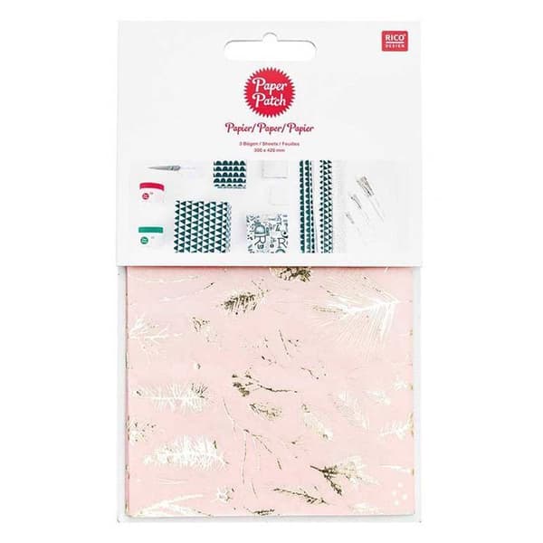 Roséguld grenar lapppapper 30 x 42 cm Ros