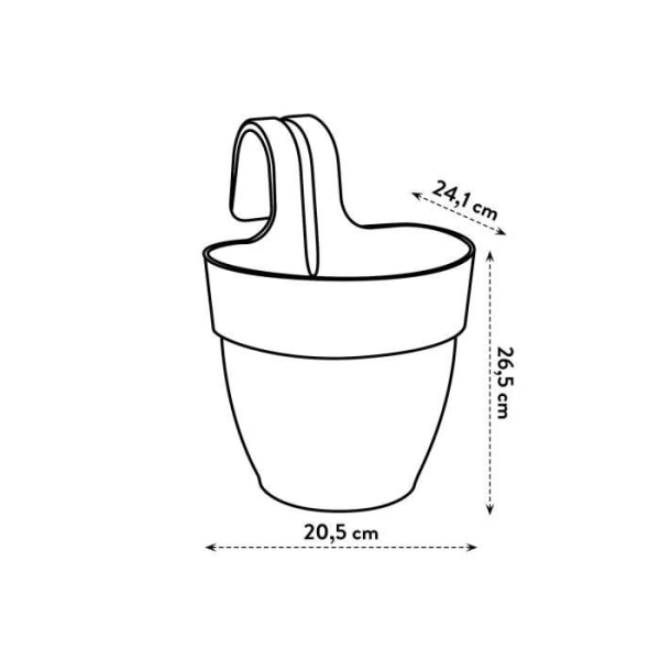 ELHO Vibia Campana Easy Hanger Lille urtepotte - Antracit - Udendørs altan - L 24,1 x B 20,5 x H 26,5 cm Kolgrå