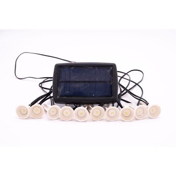 Solgarland för att plantera 10 vita lysdioder - GALIX - 5m - 0,5W - 100 Lumen - 8 timmars belysning