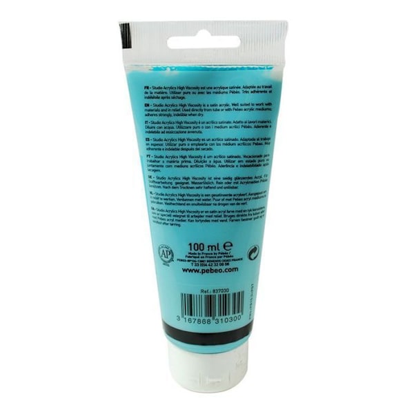Akrylmaling - Pébéo - Studio Akryl - Turkisblå - 100 ml - Satin Turkosblå, Neapelgul