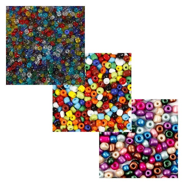 Frøperler Ø 4 mm - 390 g Flerfärgad