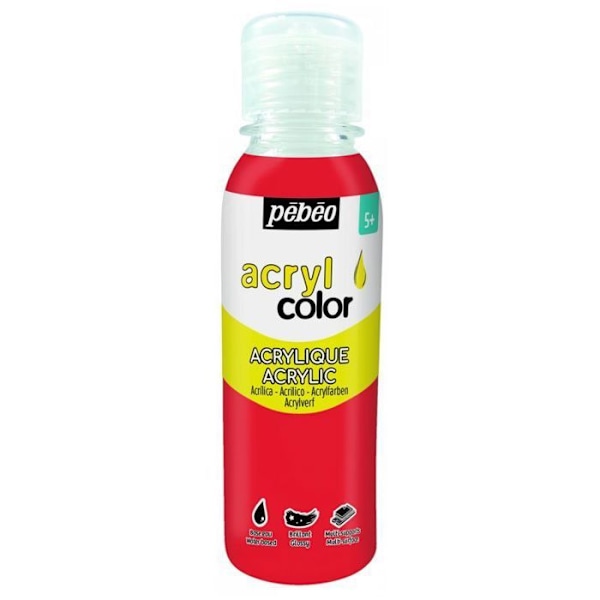 Monipintainen akryylimaali - punainen - 150 ml Röd