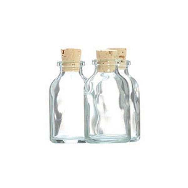 210 mini glasflaskor 6 cm med kork Transparent