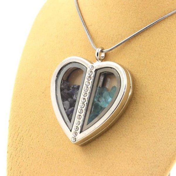 Kivet ja mineraalit. Sapphire + Raw Paraiba Apatite kaulakoru. Sydän malli. Blå