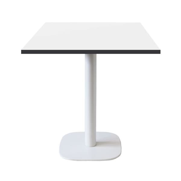 Tabel 70 x 70 cm - model Rund hvid ben hvid sorte kanter Vit