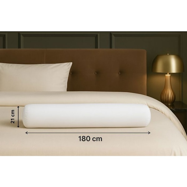 Traversin - PROMO LINGE - Polyester - 180 x 21 cm - Vit Vit