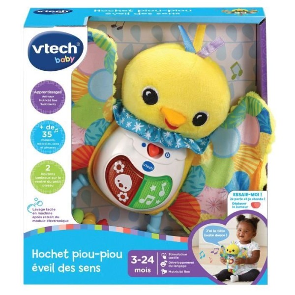 VTECH BABY - Piou-Piou skramlar som väcker sinnena Gul
