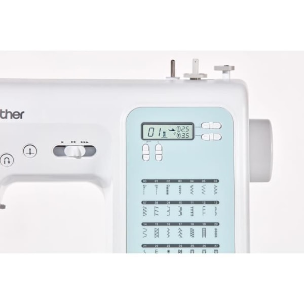 BROTHER FS40s elektronisk symaskine - 40 sting - Automatisk nåletråder - LCD-skærm Vit