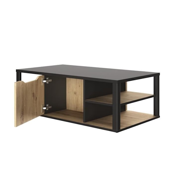 GAMI Sofabord - Sort og håndværks ege-indretning - L 110 x H 38 x D 60 cm - DAKOTA Svart