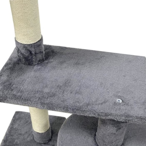 JASPER Grå kattetræ 40 x 40 x 114 cm - 3 platforme, 1 niche, kradsestolper Grå