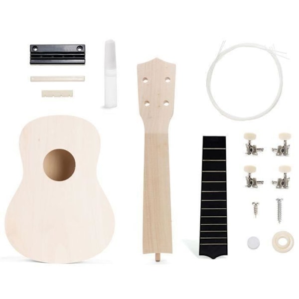 Kit til fremstilling af 2 ukuleler - KIKKERLAND - Hvid - Linde - Poppel - Tilpasselig Vit