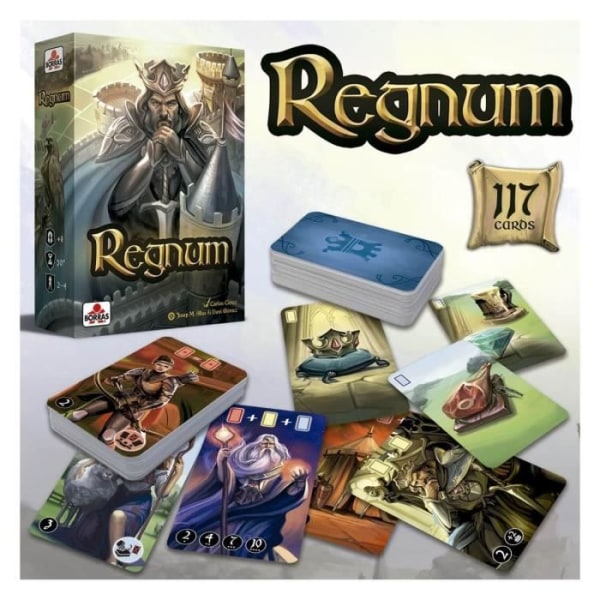 Strategiskt kortspel - Borras - Regnum - 2 till 4 spelare - Noggrann design - Från 8 år