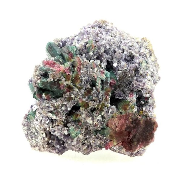 Kivet ja mineraalit. Turmaliini + Lepidoliitti. 3864,5 ct. Pederneiran kaivos, Minas Gerais, Brasilia. Grå