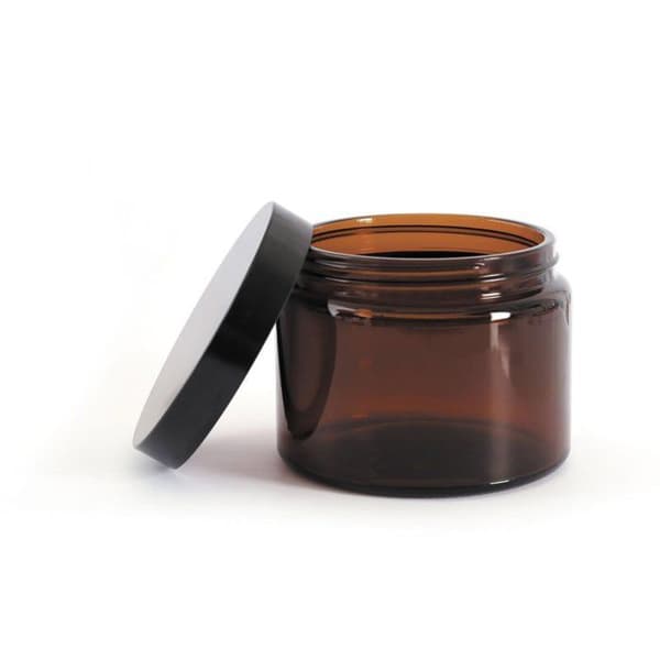 Amber glasstank med lock 500 ml brun