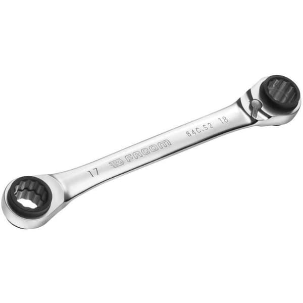 2-nøgle ratchet Cuatro - FACOM - 64C.J2PB - 8-19 mm - Sølv Pengar