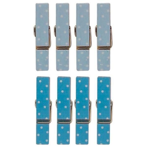 8 mini blå magnetiske tøjklemmer 3,5 cm Blå