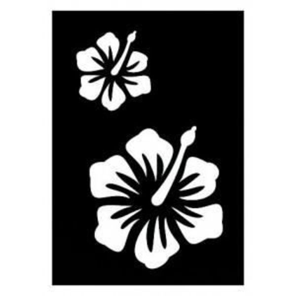 Pochoir Hibiscus - Ki Sign - 7x10 cm - Liimattava - Uudelleensijoitettavissa - Uudelleenkäytettävä