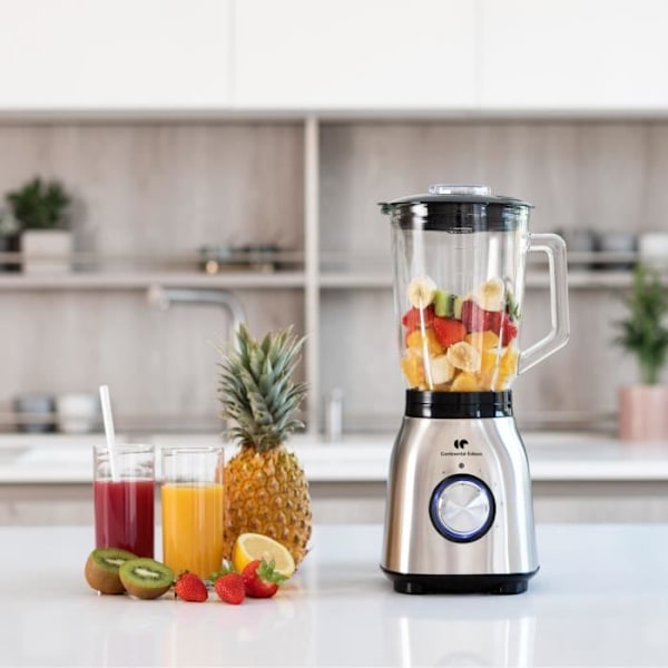 Blender CONTINENTAL EDISON CEBL1000IN Inox 1000W - Skål i glas 1.5L ROSTFRITT STÅL