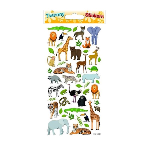 Återanvändbara klistermärken - 3D-relief - Savannah Animals Flerfärgad