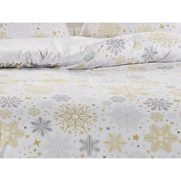 Sängkläder - Julmagie - 140x200 cm - Påslakan - 1 eller 2 örngott - Vit tryck Vit
