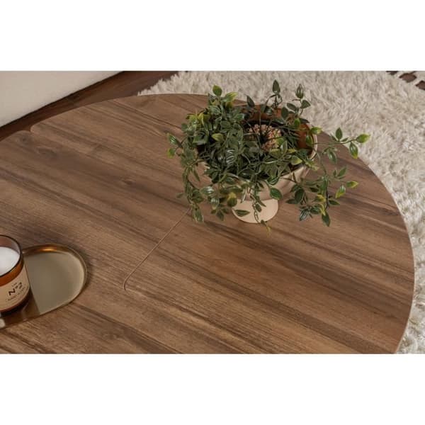 Låg bords - MOIRA - Rund - Valnöt - 90 x 90 x 41 cm Valnöt