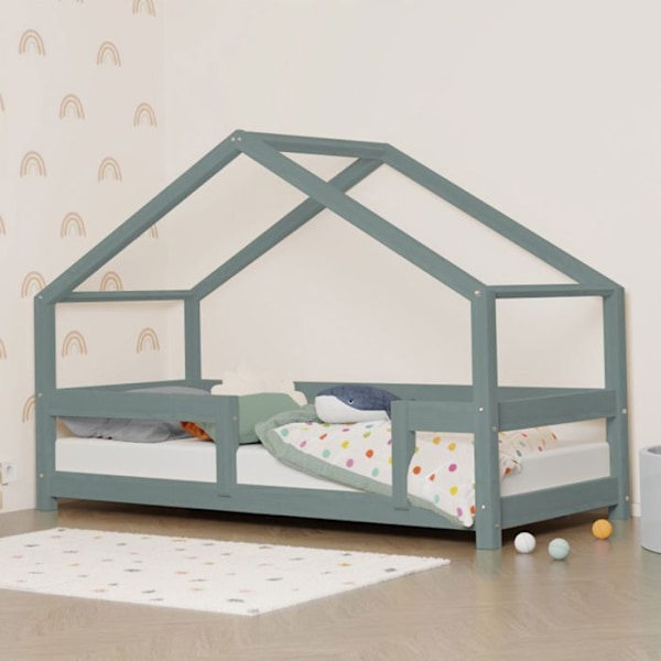 "Lit cabane enfant LUCKY 90 x 180 grøn salvie" Grön