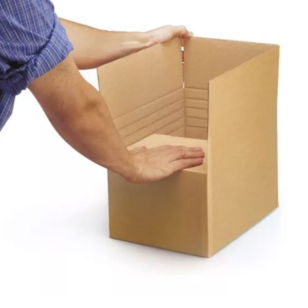 10 st förpackningskartonger 30 x 25 x 20 cm - Enkel korrugerad kastanj
