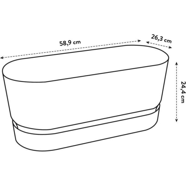 GREENVILLE Oval planteringskar - Plast - Med hjul - Ø60 - Bladgrön lövgrön