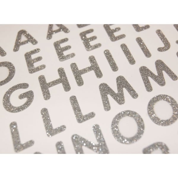 66 Stickers - Alfabet - Silverglitter Silver