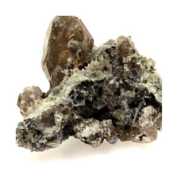 Smoky Quartz + Titanite 295,9 karaattia Flerfärgad