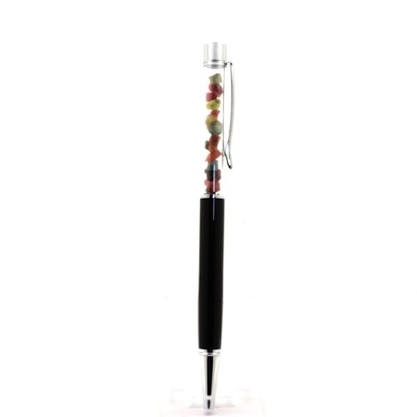 Stenar och mineraler. Raw Multicolored Tourmaline Minerals Pen Zambia. Svart färg. Flerfärgad