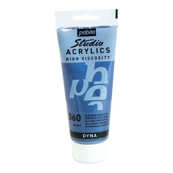 Akvarel Maling - PEBEO - Tube Dyna Blå Sort Irisdescent 100ml - Satiné - Ekstra-fine blått och svart