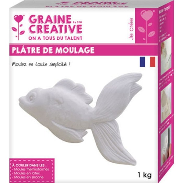 Støbegips - DTM - 1kg - Hurtig afbinding - Pink farve - Kreative hobbyer Flerfärgad
