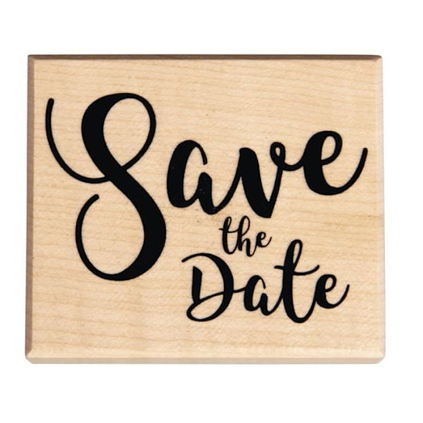 "Save the Date" stempel, 6x7cm Beige