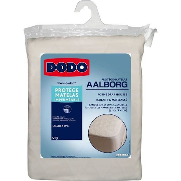 DODO Aalborg patjasuoja - Tikattu ja vedenpitävä - 160x200 cm Vit