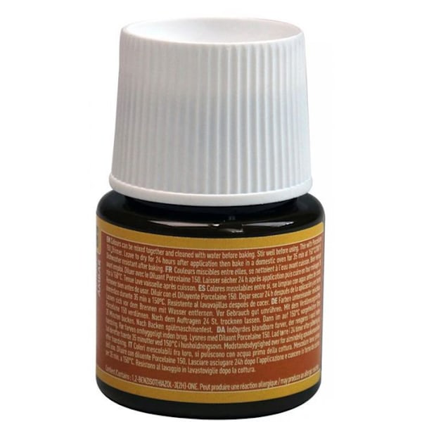 Posliinimaali - Pébéo - 150 Glossy Amber N°36 - 45ml pullo - Loistavat värit - Kypsennys 150°C kastanj