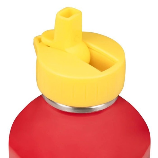 Barnflaska Rostfritt stål - Lätt att rengöra - Återanvändbar flaska - Kapacitet 300ml - 17 cm x 6,5 cm - Röd - Tiger Flerfärgad