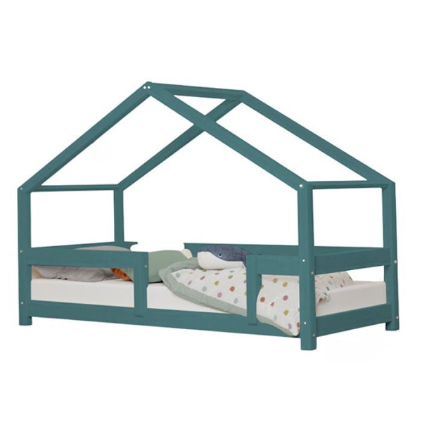 Lit cabane enfant LUCKY 90 x 200 grøn petroleum Grön